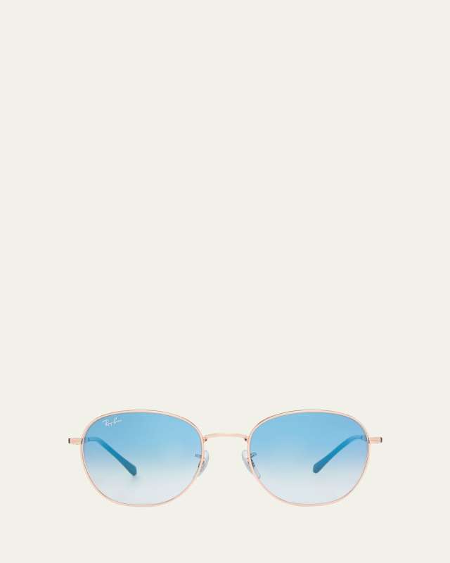 Gradient Metal Round Sunglasses, 55MM